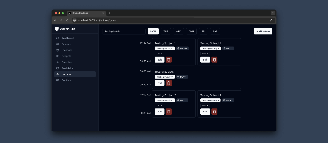 University Timetable Manager